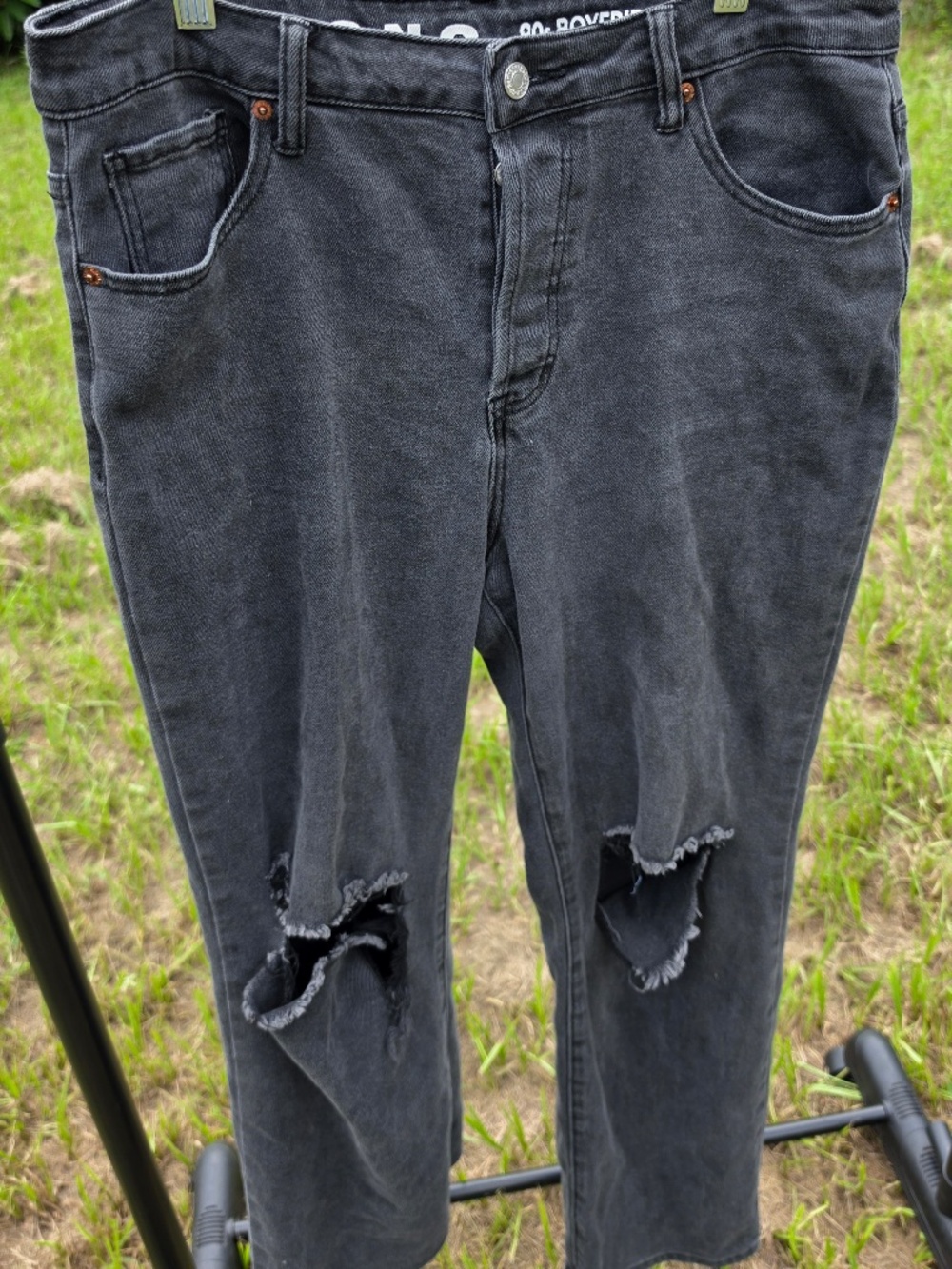 Women's Black and Grey Jeans